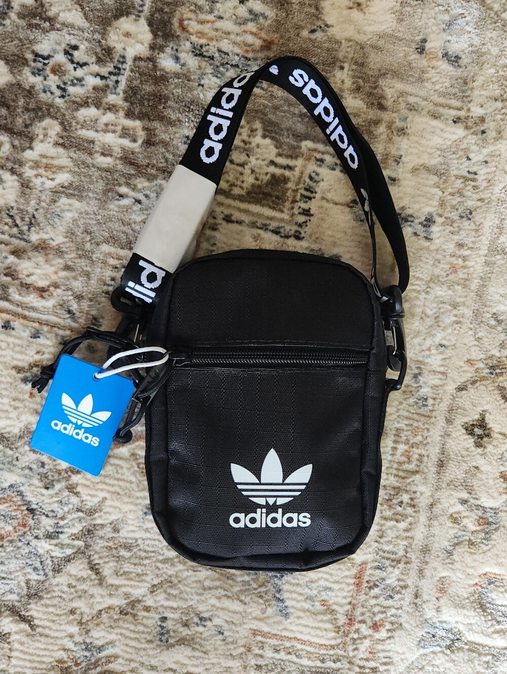 Adidas Black Originals Crossbody Festival Bag White Stripes